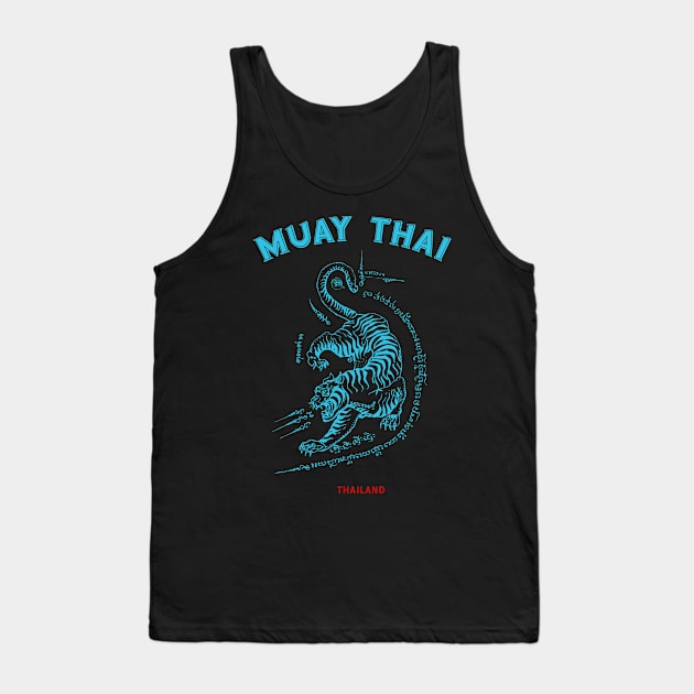 Muay Thai Tiger Sak Yant Tattoo Kickboxing Thailand Tank Top by VintCam